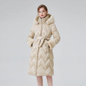 Winter Ladies Puffer Jacket Clothes Custom Long Removable for Hood Duck Down Coat for Women - Image 3