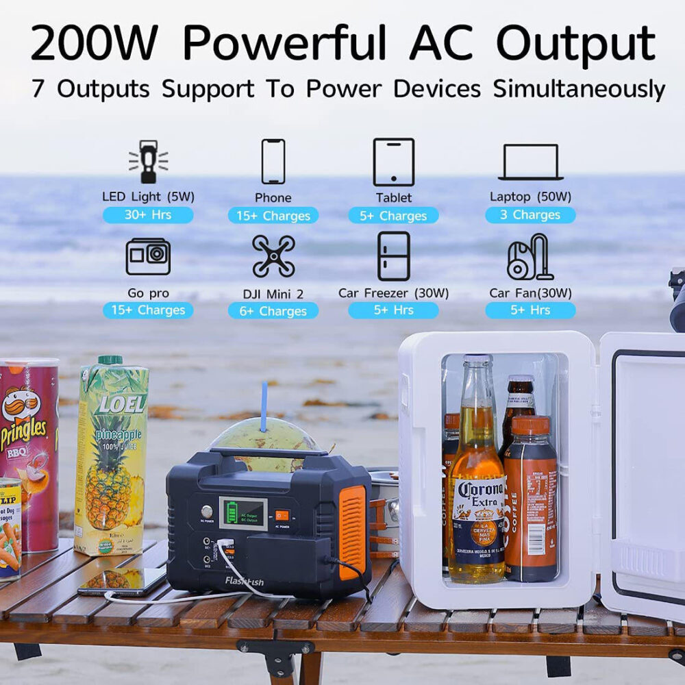 Flashfish 200W 151WH Rechargeable Silent Portable Power Station - Image 7