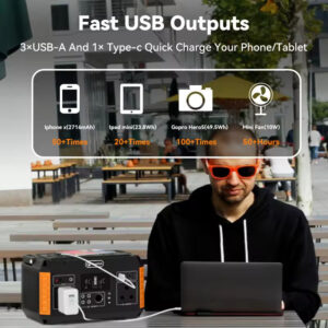 Flashfish 500W 520WH High Capacity Portable Solar Energy Electric Generator Charging Power Station - Image 2