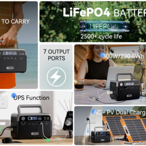 Flashfish 300W LiFePO4 Power Supply Energy Storage Outdoor Portable Solar Panel Generator - Image 4