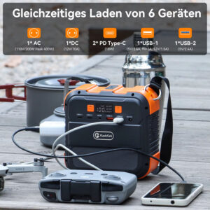 Flashfish 120W Mini Power Bank with LED Portable Solar Charging Station Solar Power Generator - Image 5