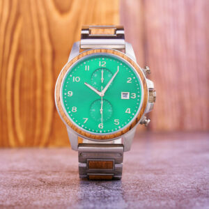 BOBO BIRD Classic Chronograph Wooden Watch Ebony Green - Image 9