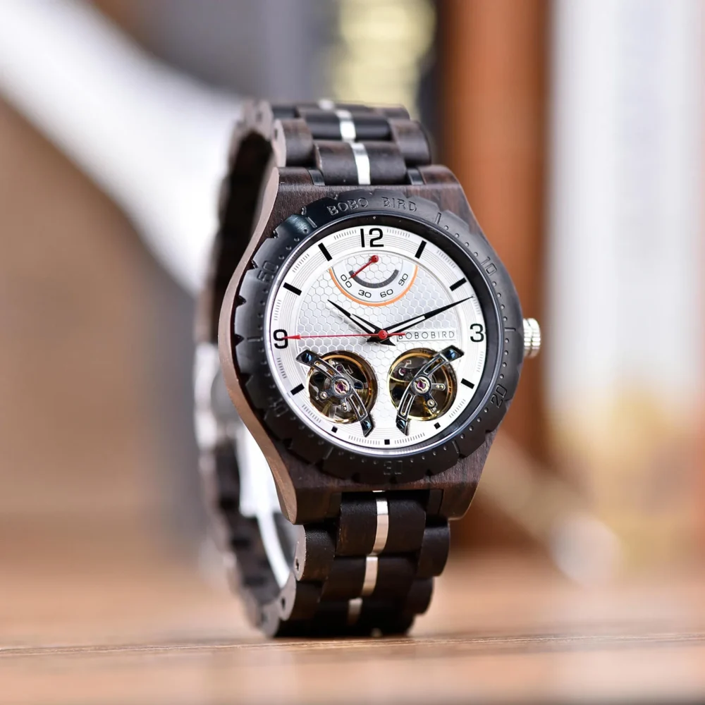 BOBO BIRD Gemini – Automatic Movement – Black Sandalwood T18-1 Watch - Image 10