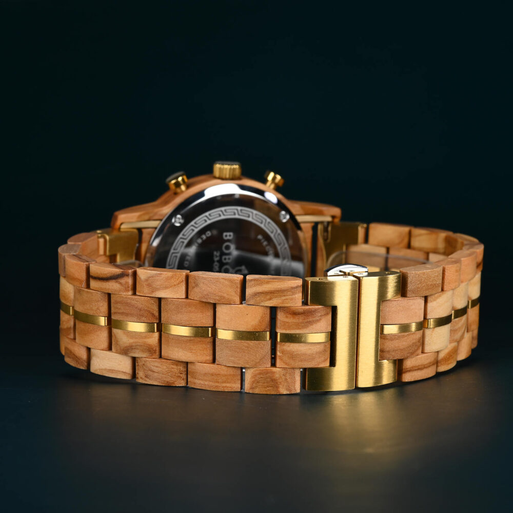 BOBO BIRD Classic Collection Handmade Olivewood White 44MM Watch - Image 11