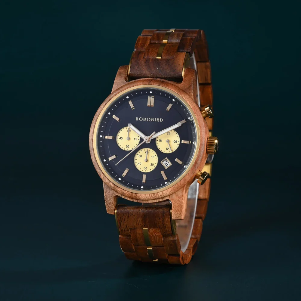 BOBO BIRD Classic Collection Handmade Olivewood White 44MM Watch - Image 13
