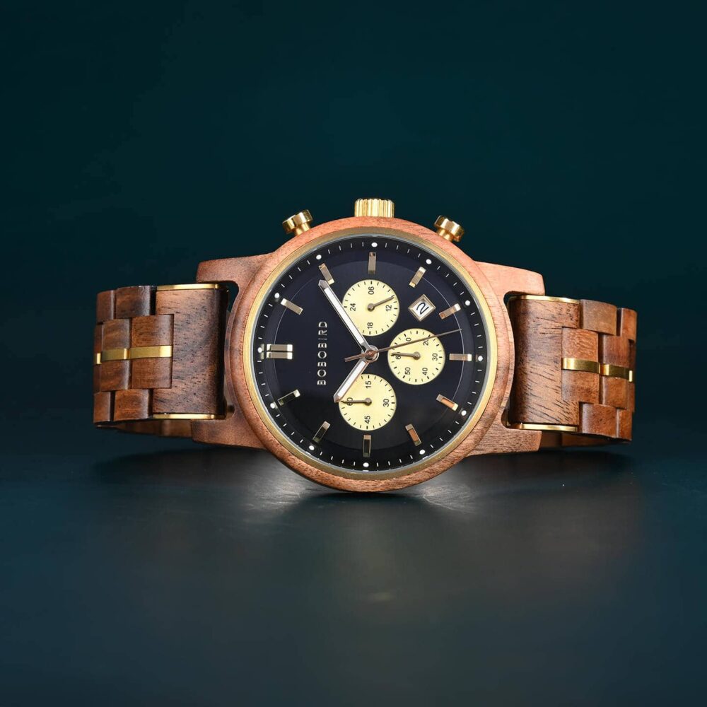 BOBO BIRD Classic Collection Handmade Olivewood White 44MM Watch - Image 14