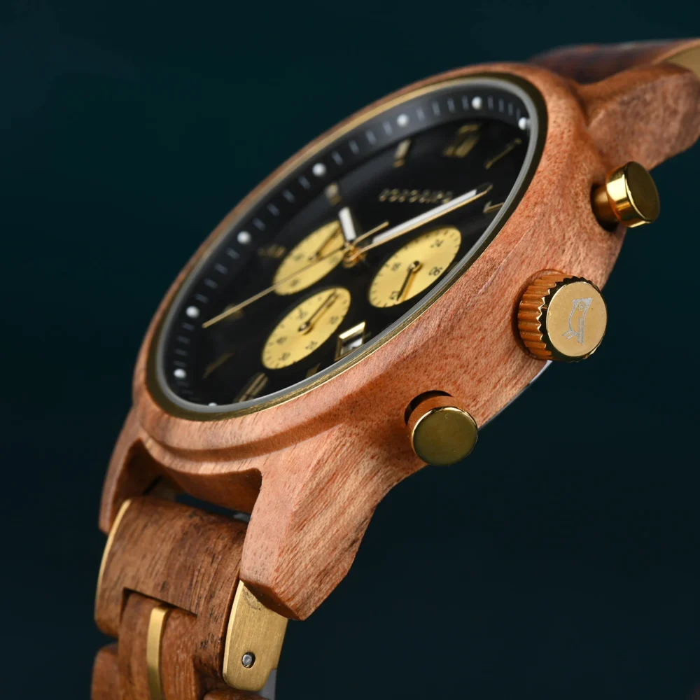 BOBO BIRD Classic Collection Handmade Olivewood White 44MM Watch - Image 16