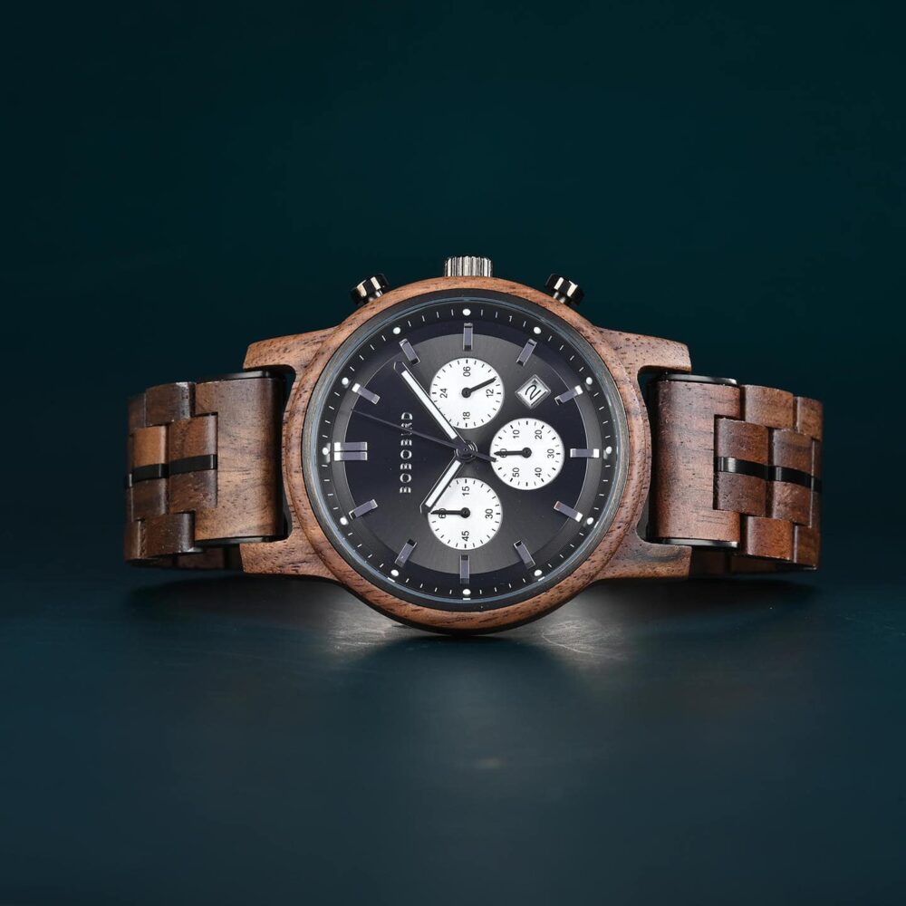 BOBO BIRD Classic Collection Handmade Olivewood White 44MM Watch - Image 28