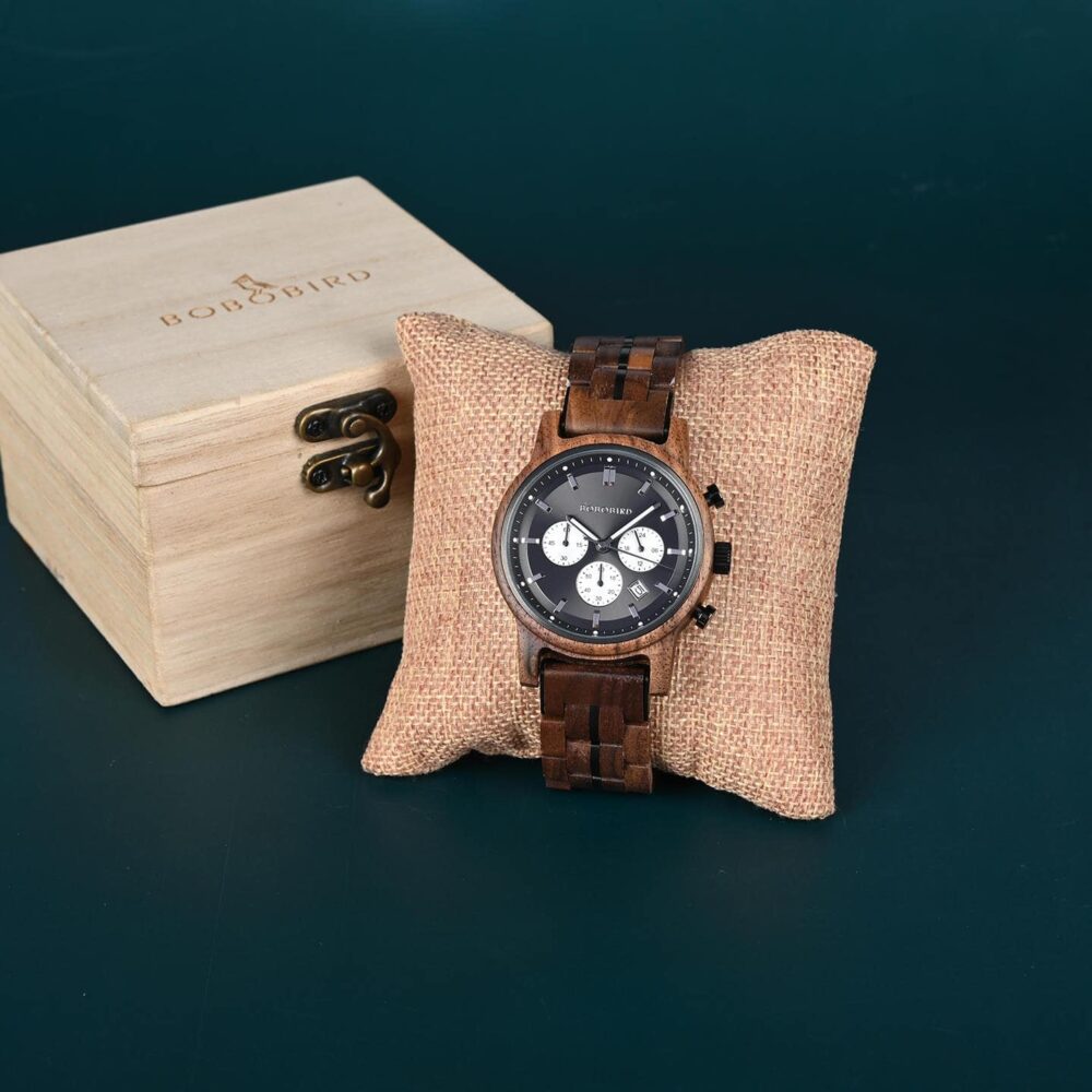 BOBO BIRD Classic Collection Handmade Olivewood White 44MM Watch - Image 29