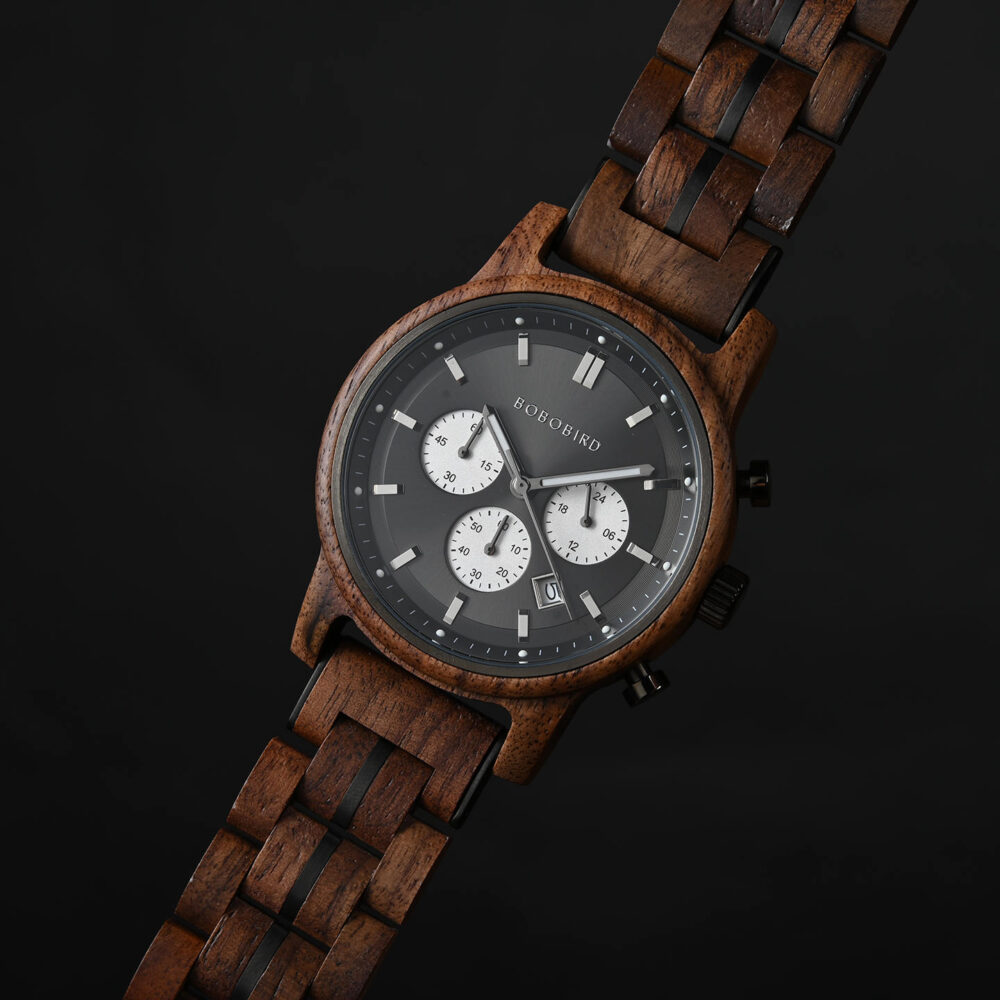 BOBO BIRD Classic Collection Handmade Olivewood White 44MM Watch - Image 31