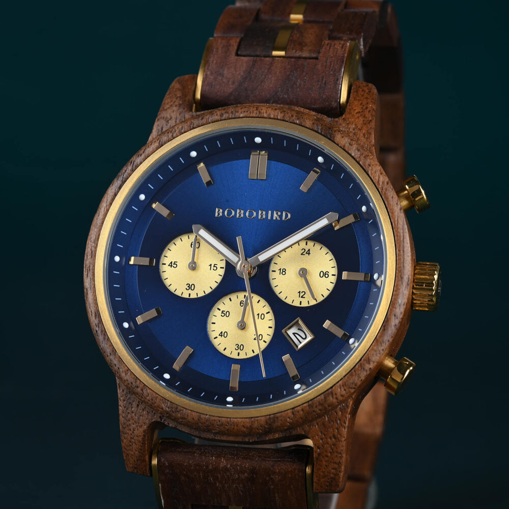 BOBO BIRD Classic Collection Handmade Olivewood White 44MM Watch - Image 20