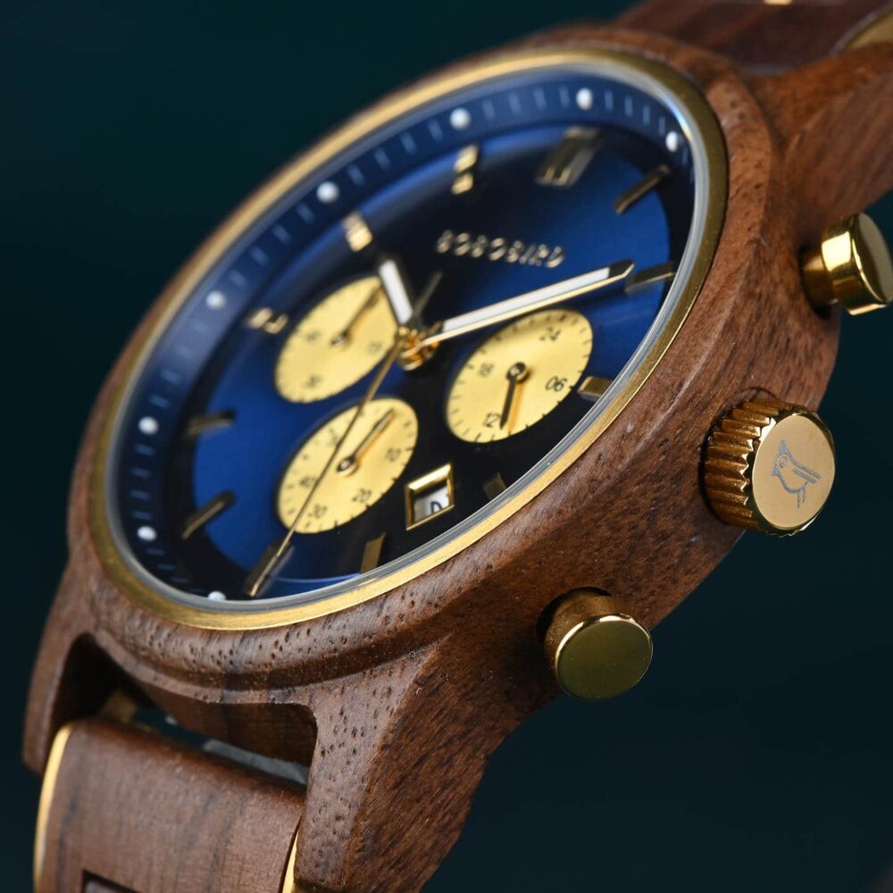 BOBO BIRD Classic Collection Handmade Olivewood White 44MM Watch - Image 21