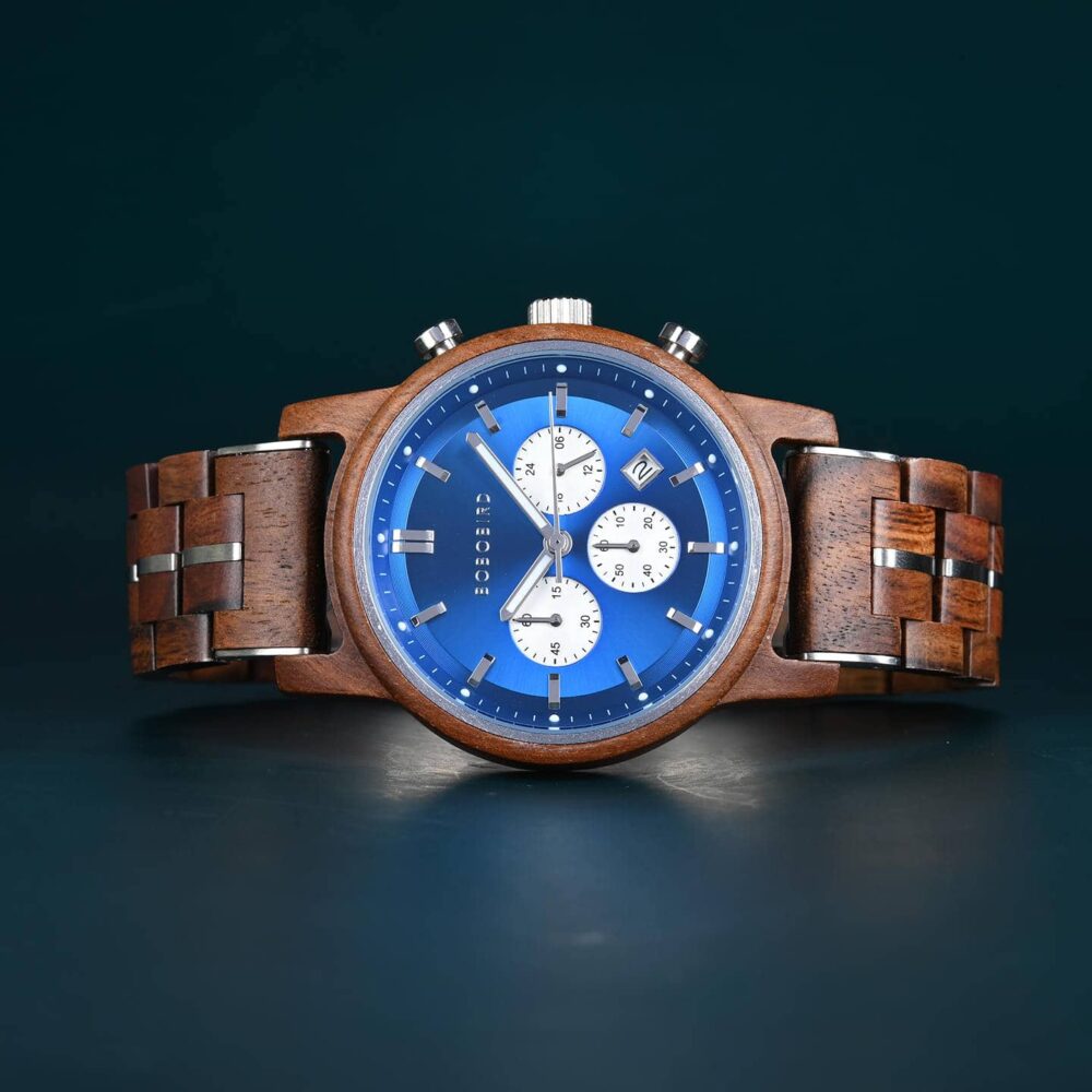 BOBO BIRD Classic Collection Handmade Olivewood White 44MM Watch - Image 34