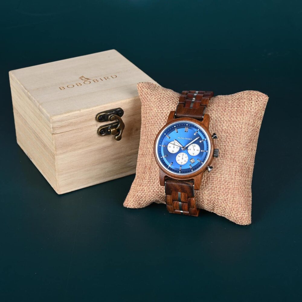 BOBO BIRD Classic Collection Handmade Olivewood White 44MM Watch - Image 35