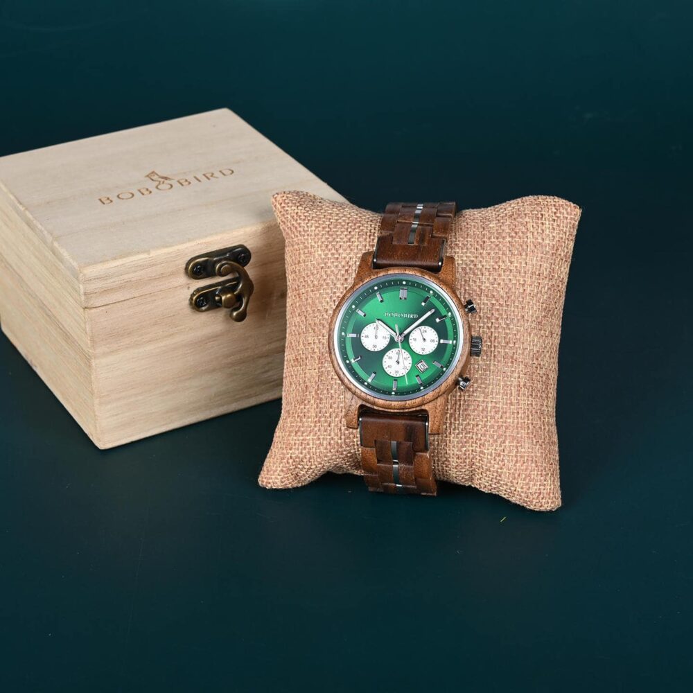 BOBO BIRD Classic Collection Handmade Olivewood White 44MM Watch - Image 24
