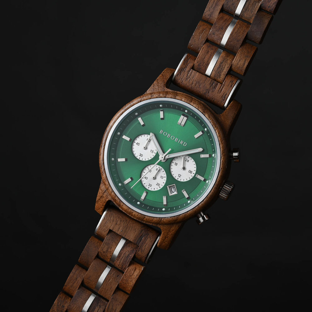 BOBO BIRD Classic Collection Handmade Olivewood White 44MM Watch - Image 25