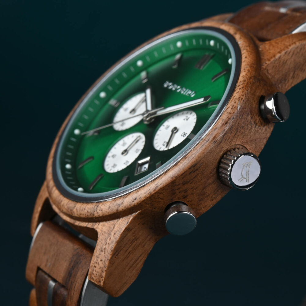 BOBO BIRD Classic Collection Handmade Olivewood White 44MM Watch - Image 26