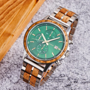 BOBO BIRD Classic Chronograph Wooden Watch Ebony Green - Image 17