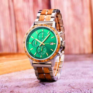 BOBO BIRD Classic Chronograph Wooden Watch Ebony Green - Image 15