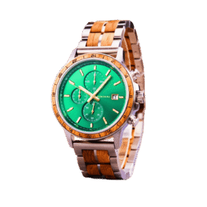 BOBO BIRD Classic Chronograph Wooden Watch Ebony Green - Image 5