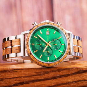 BOBO BIRD Classic Chronograph Wooden Watch Ebony Green - Image 16
