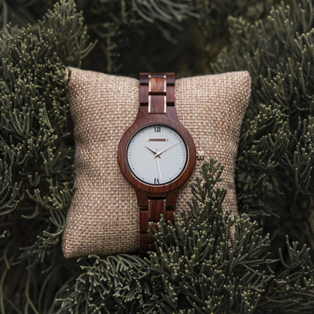 Wooden Watches for Women Natural Rosewood Glod – Sky - Image 7