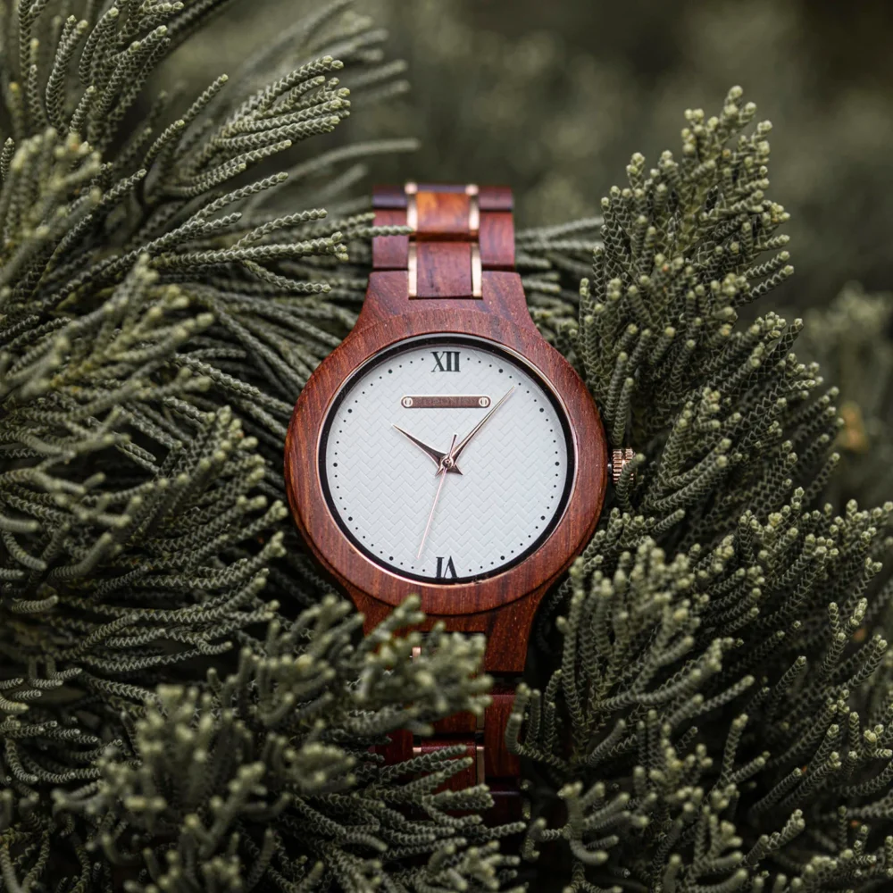Wooden Watches for Women Natural Rosewood Glod – Sky - Image 9