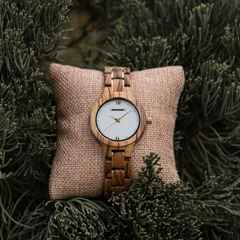 Wooden Watches for Women Natural Rosewood Glod – Sky - Image 13
