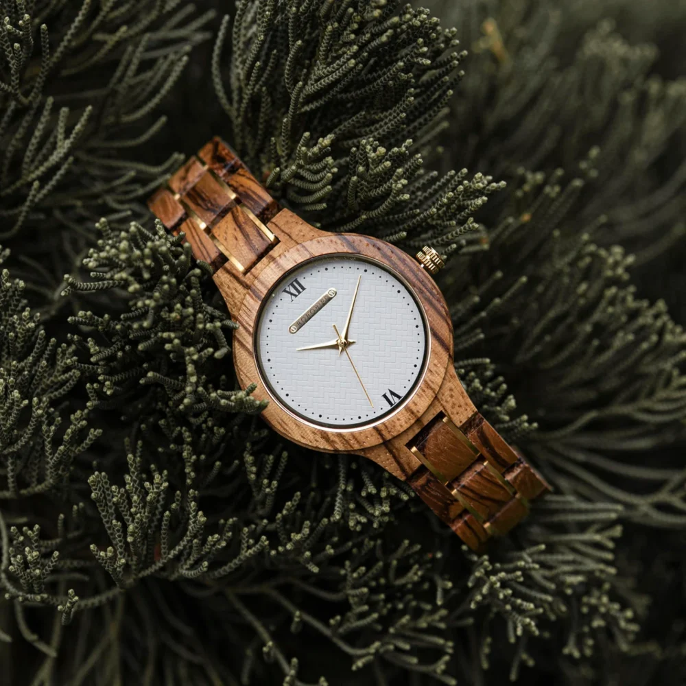 Wooden Watches for Women Natural Rosewood Glod – Sky - Image 10