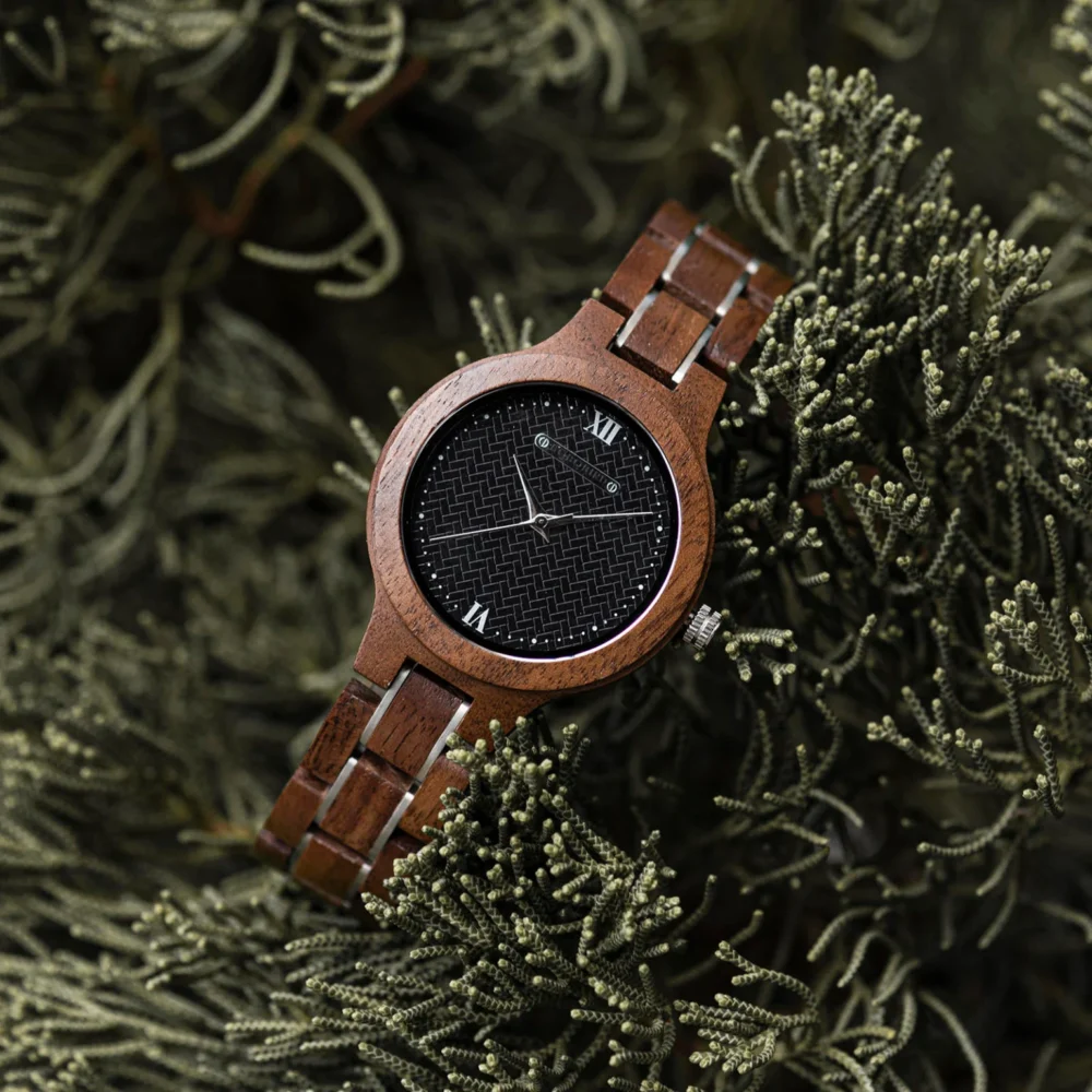 Wooden Watches for Women Natural Rosewood Glod – Sky - Image 15