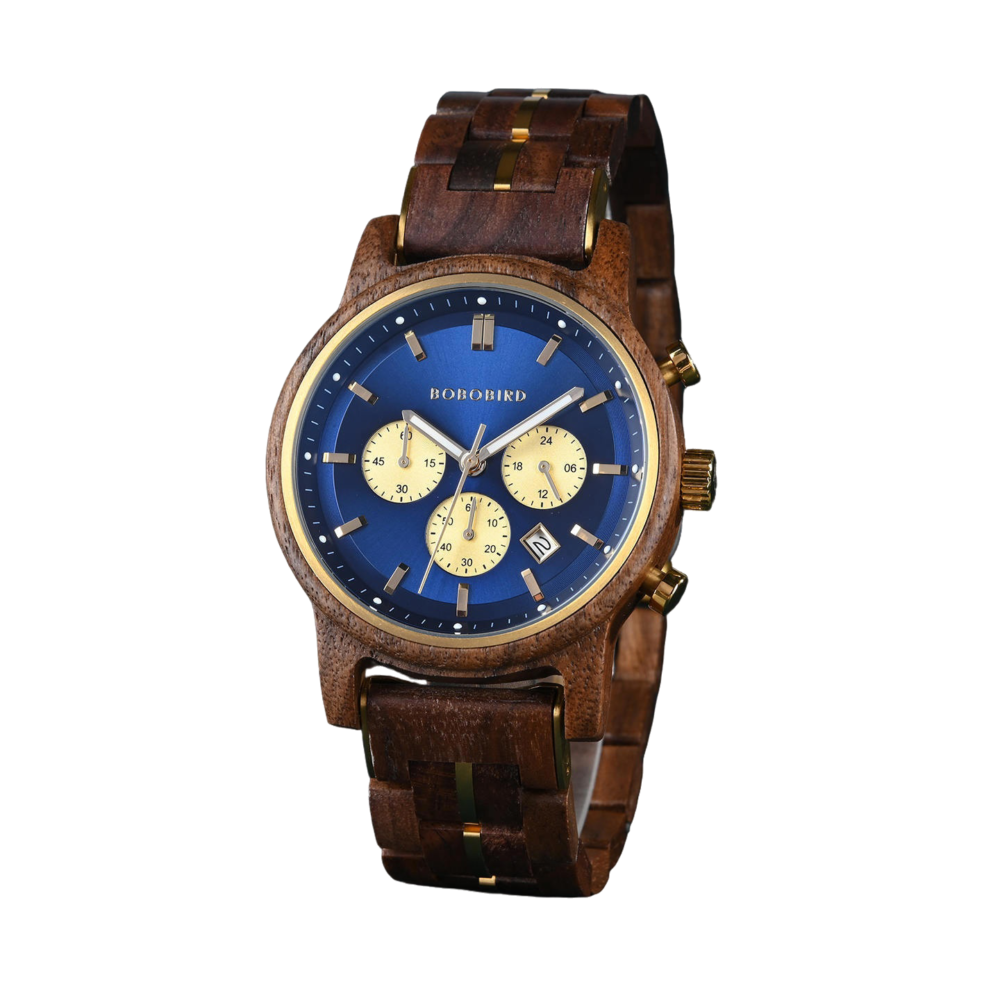 BOBO BIRD Classic Collection Handmade Olivewood White 44MM Watch - Image 4