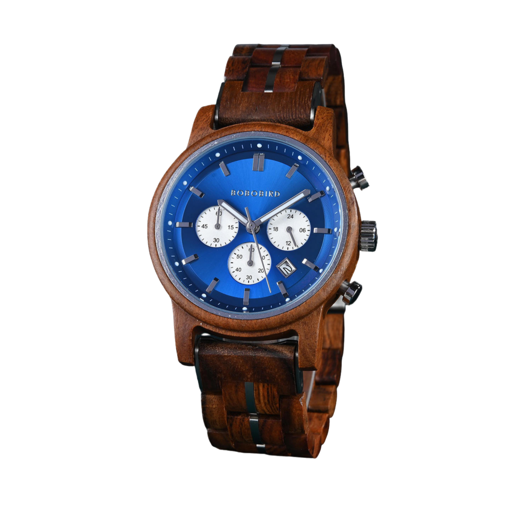 BOBO BIRD Classic Collection Handmade Olivewood White 44MM Watch - Image 5