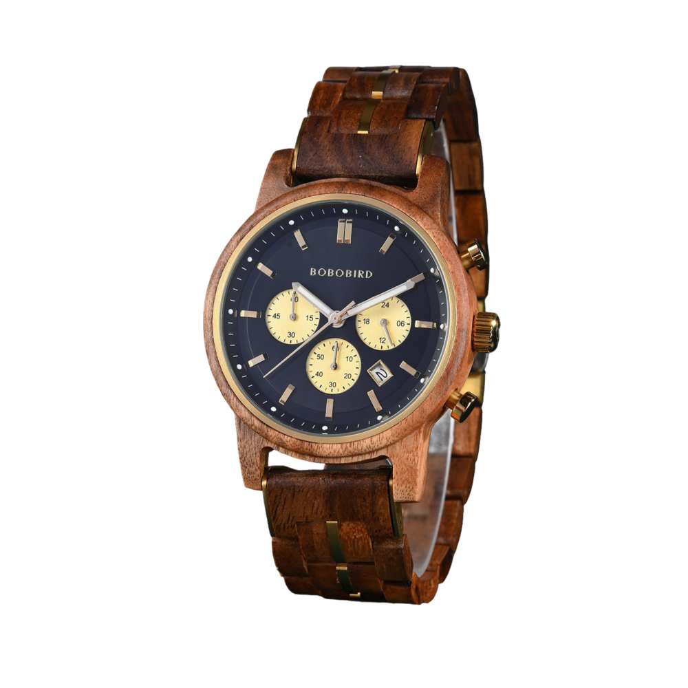 BOBO BIRD Classic Collection Handmade Olivewood White 44MM Watch - Image 3