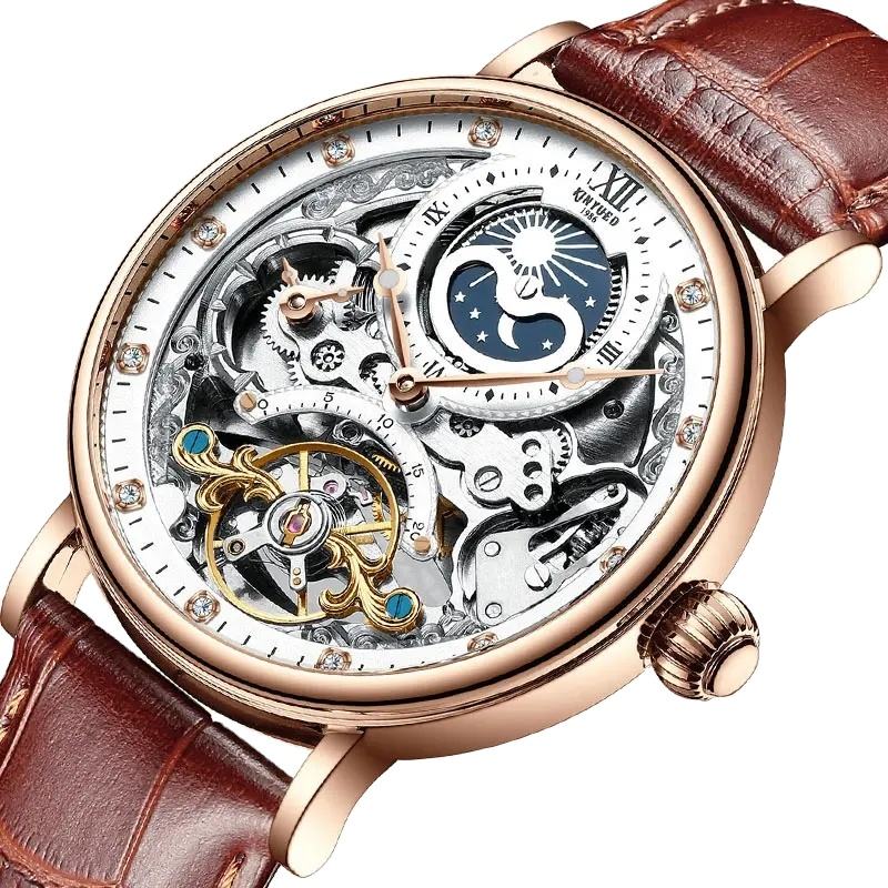 KINYUED Luxury Leather Waterproof High Quality Automatic Watch