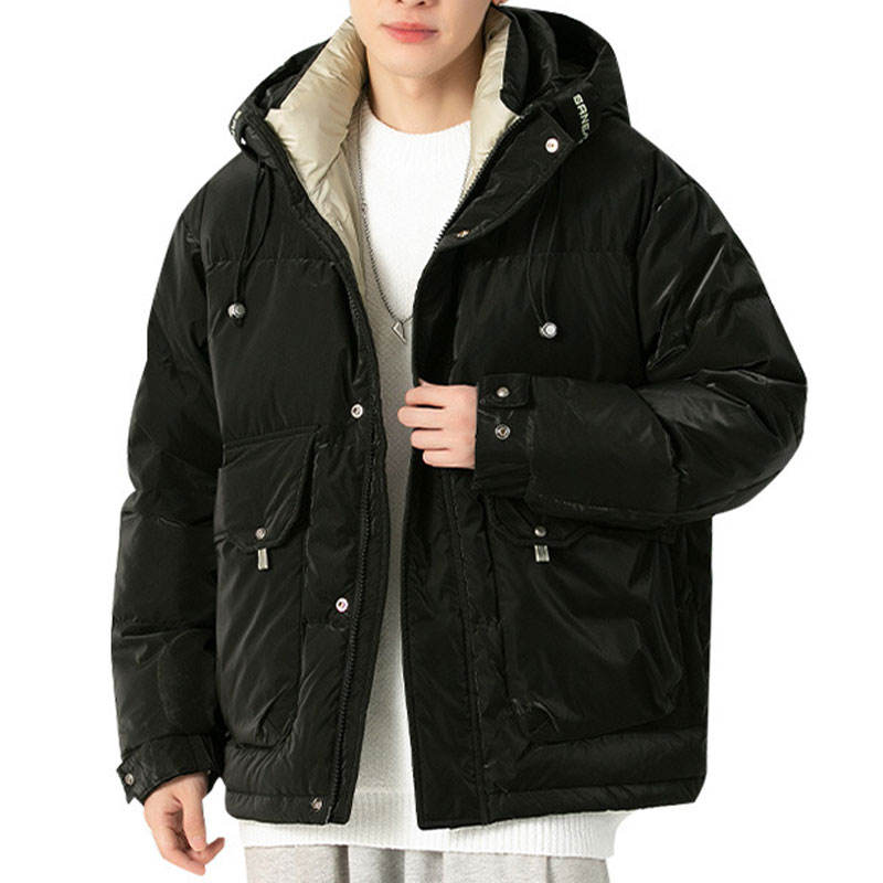 High Quality Winter Warm Quilted Puffer Coat Clothes Clothing Utility Thick Hood Jacket for Men
