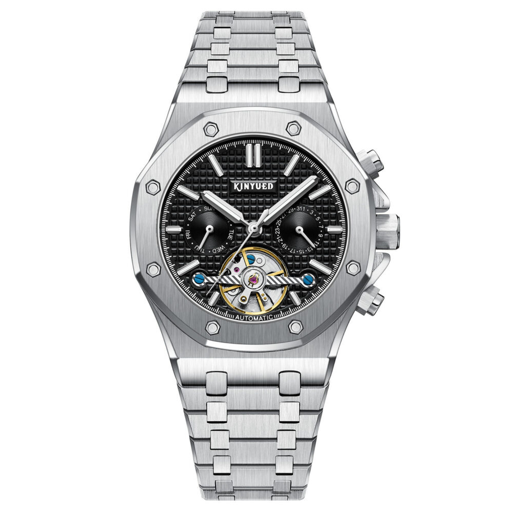 KINYUED Luxury High Quality Automatic Mechanical Stainless Steel Watch for Men - Image 4
