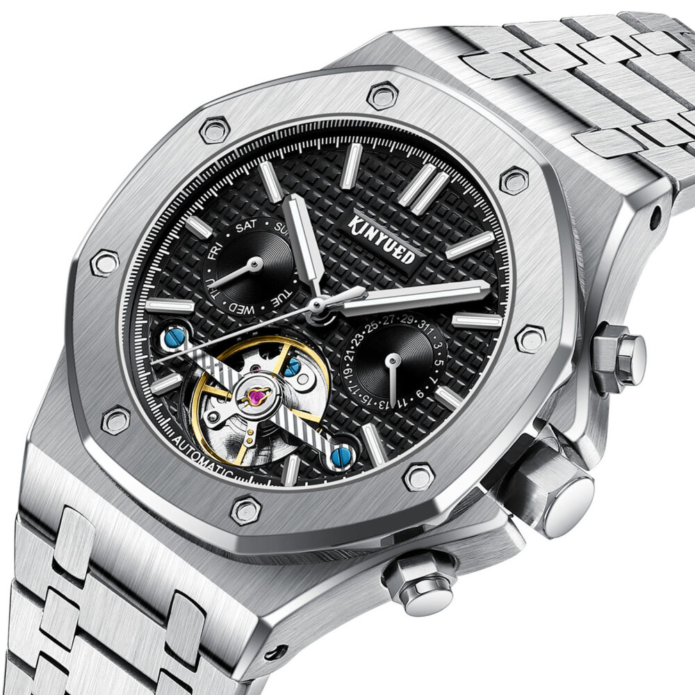 KINYUED Luxury High Quality Automatic Mechanical Stainless Steel Watch for Men - Image 6
