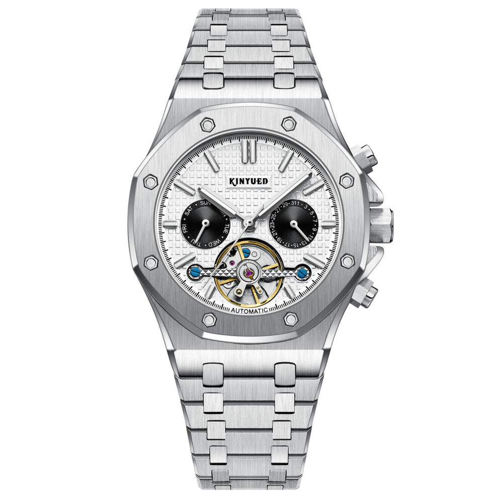 KINYUED Luxury High Quality Automatic Mechanical Stainless Steel Watch for Men - Image 7