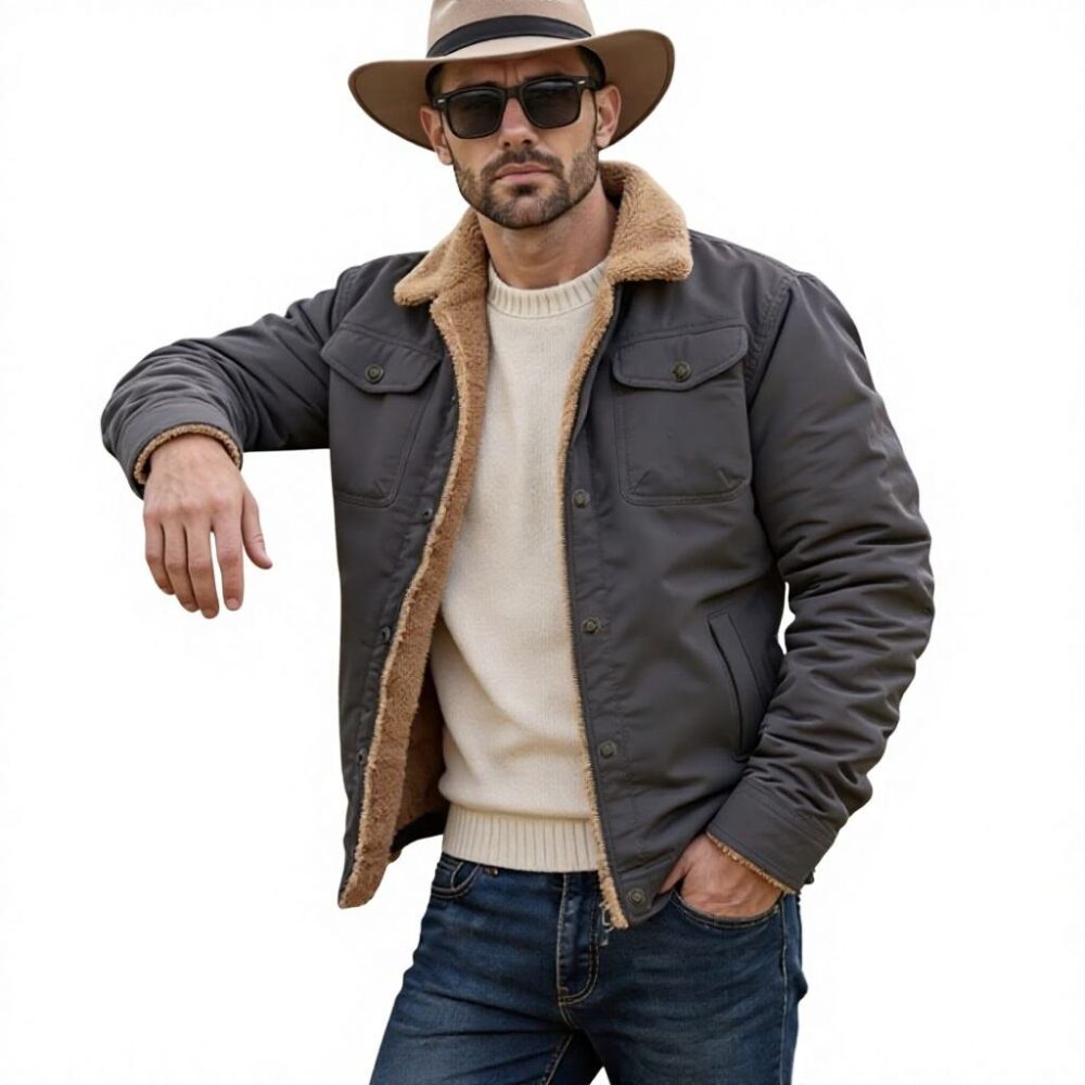 Men's Winter Oversize Fleece Quilted Jacket Detachable Garment Hoodie Parka Waterproof - Image 3