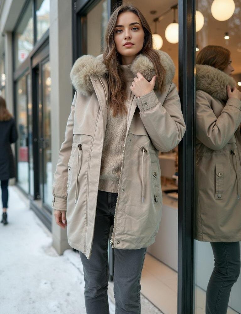 Hood Fleece Jacket Clothes Para Mujer Long Coat Parkas for Women - Image 6