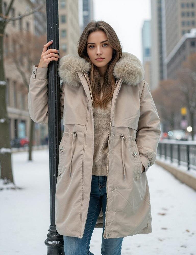 Hood Fleece Jacket Clothes Para Mujer Long Coat Parkas for Women - Image 5