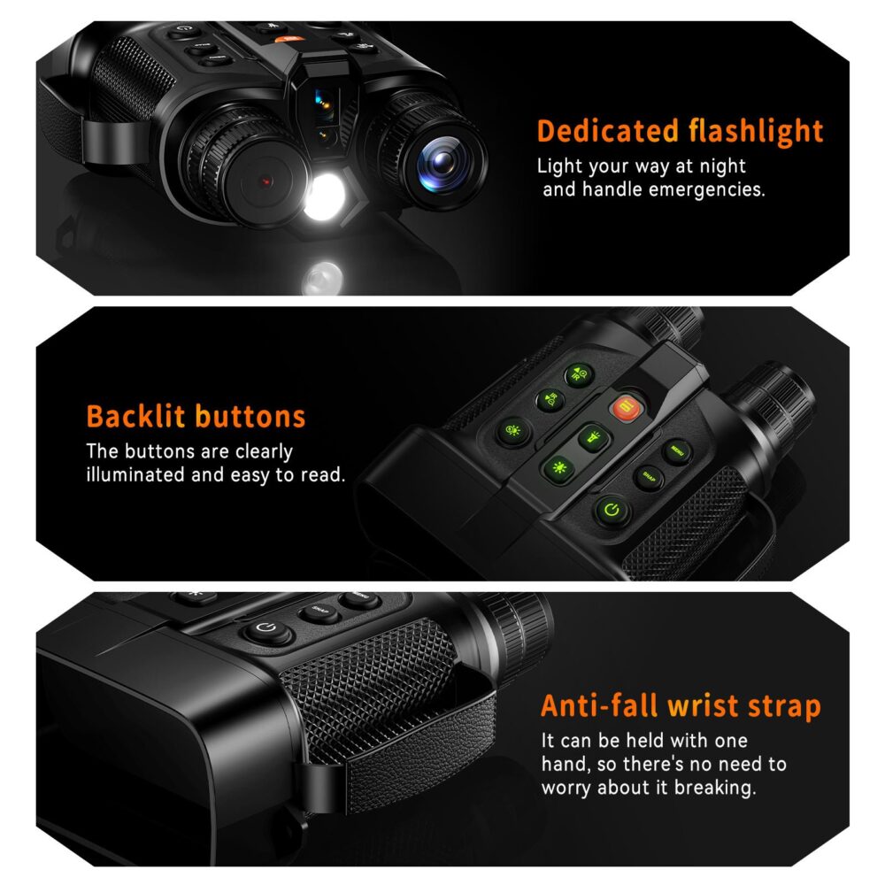 Compact Digital Night Vision Binoculars 10x Zoom Wide Field View 1080P HD Video 2MP Photo Birdwatching Nature Observation - Image 6