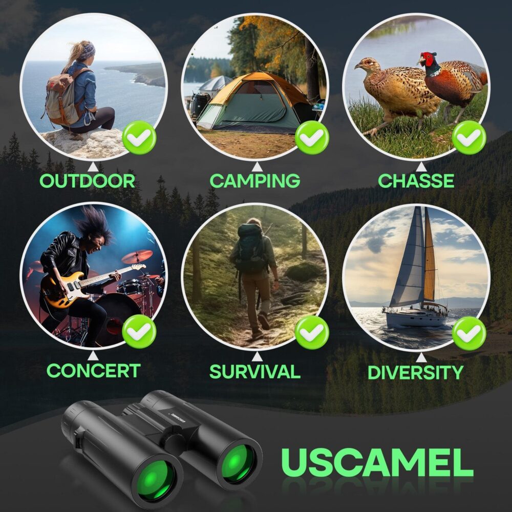 12X32 HD High Magnification 32mm Objective Binoculars Low Light Night Vision Outdoor Portable - Image 5