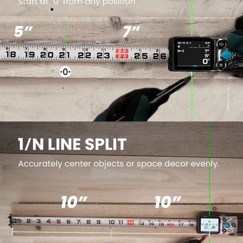MiLESEEY XTAPE1 Professional Accurate Digital Tape Measure Instant Green Laser Readout Replaceable Blades Laser Rangefinder - Image 6