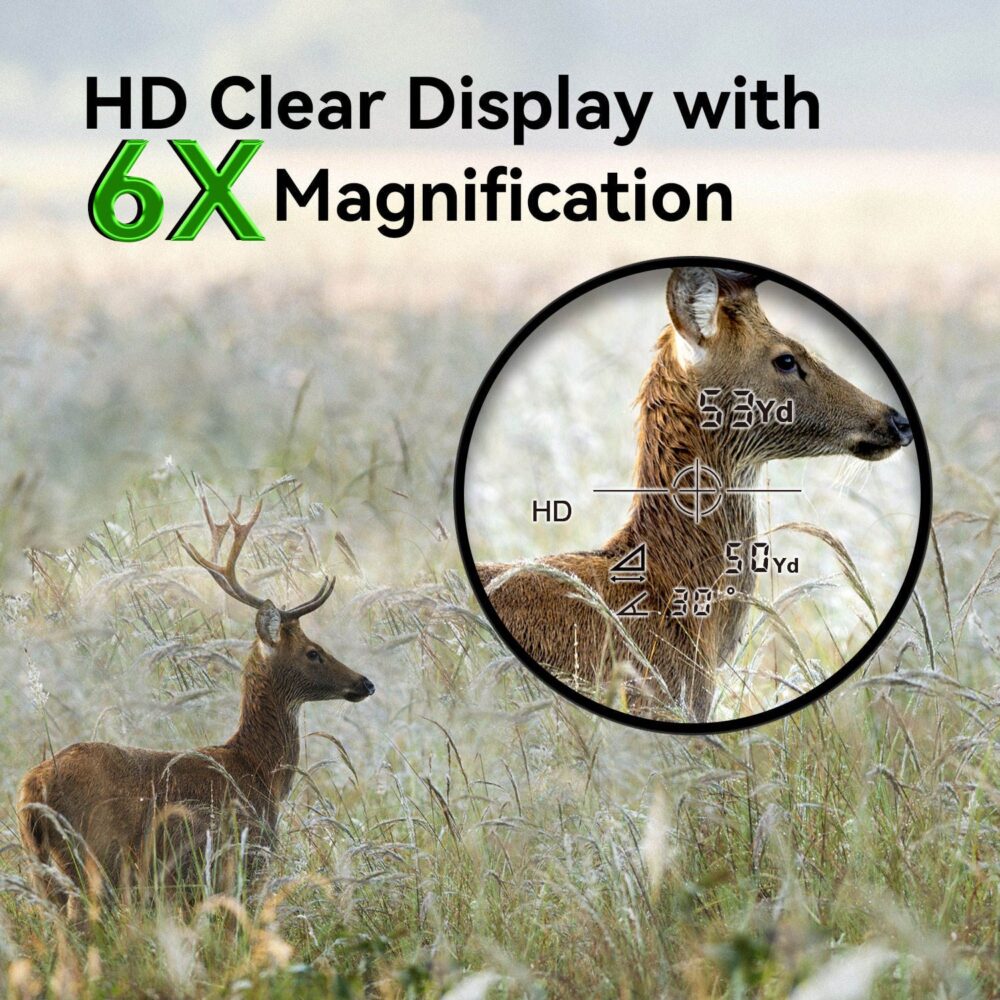 Mileseey PF210H Laser Rangefinder 6x Magnification 6-1000m Range Camouflage Hunting Binoculars - Image 4