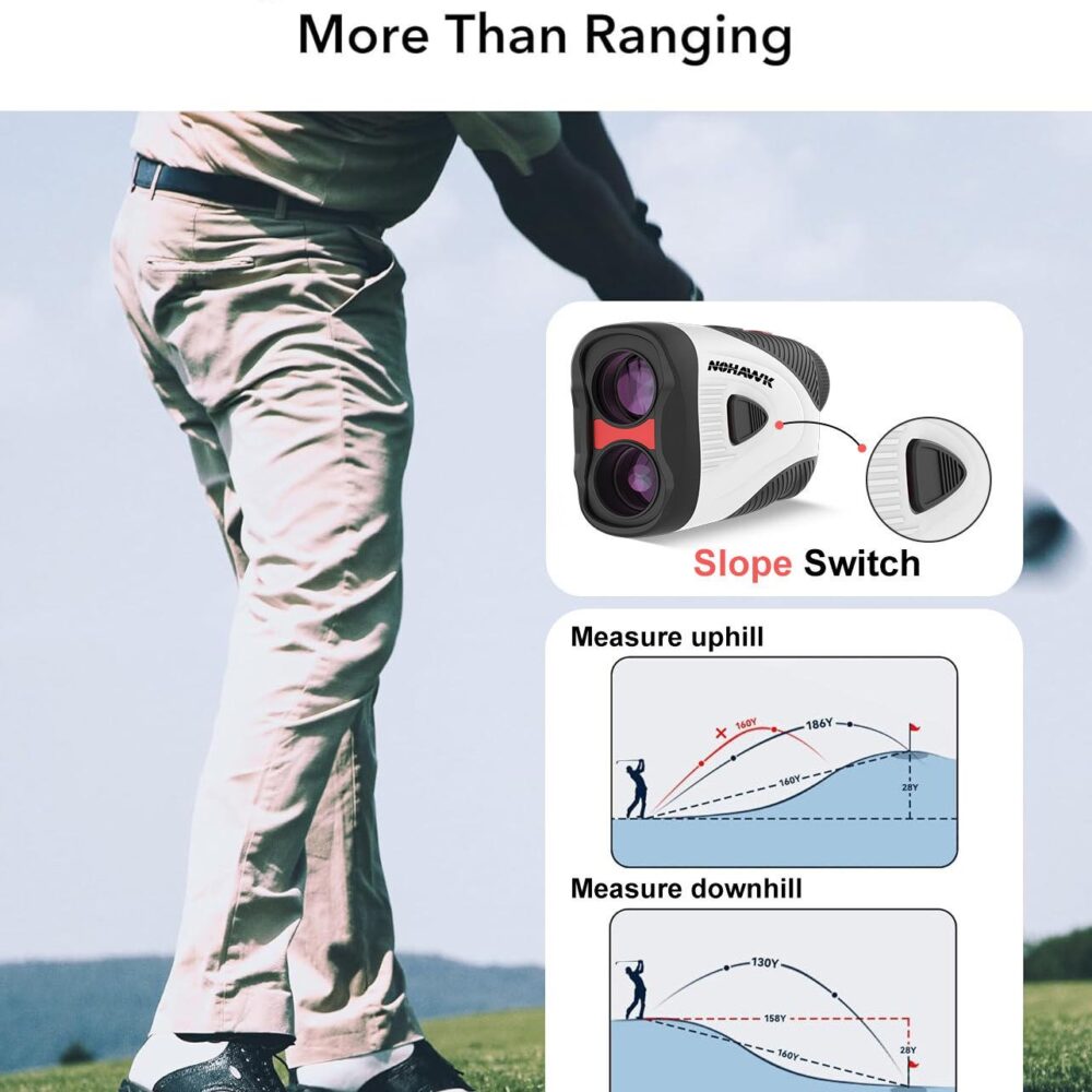 Golf Rangefinder with Slope, 1200 Yards Laser Range Finder Golfing, Flag Pole Locking Vibration, Rechargeable Range Finders - Image 4