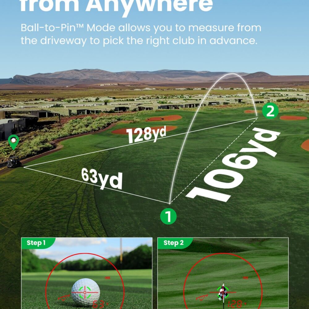 Mileseey IONME2 Advanced Green Tech Mini Compact Laser Rangefinder 500Yard Flag Lock 0.5yd Accuracy Ball Pin PinPoint Elite Ball - Image 4