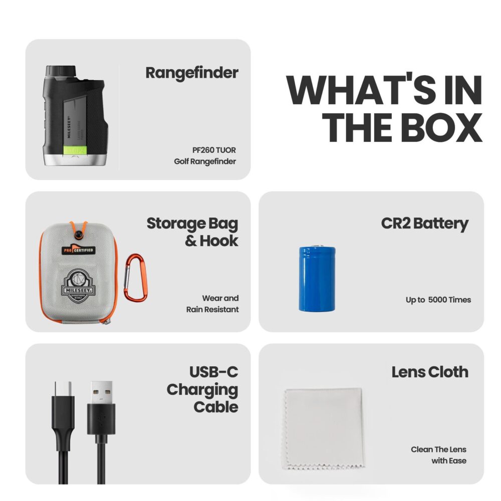 Mileseey PF260 Golf Laser Rangefinder with Clear View and CR2 Rechargeable Battery Long Distance Range Featuring Magnetic Strip - Image 4