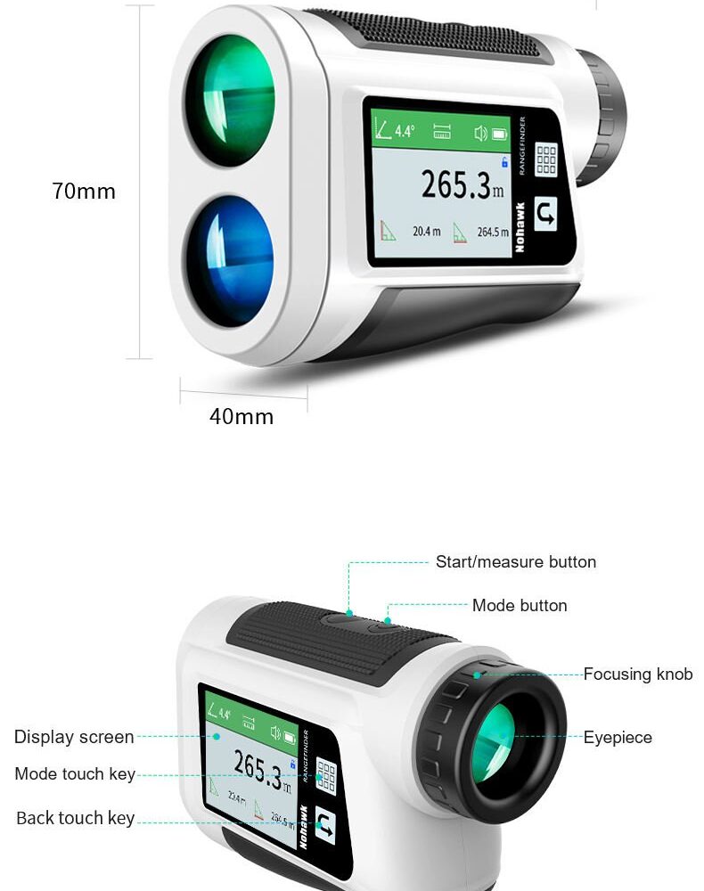 1000m OEM Touch Screen PinSeeker Slope Scope Distance Meter Archery Telescope Golf Laser Rangefinder for Hunting - Image 6
